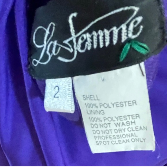 La Femme purple gown, size 2. See measurements dress size medium - Picture 12 of 13